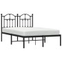 Estructura de cama con cabecero metal negro 120x190 cm de vidaXL, Camas y somieres - Ref: Foro24-353436, Precio: 110,86 €, De...