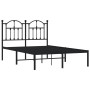 Estructura de cama con cabecero metal negro 120x190 cm de vidaXL, Camas y somieres - Ref: Foro24-353436, Precio: 110,86 €, De...