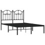 Estructura de cama con cabecero metal negro 120x200 cm de vidaXL, Camas y somieres - Ref: Foro24-353437, Precio: 108,97 €, De...