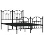 Estructura de cama cabecero y estribo metal negro 120x200 cm de vidaXL, Camas y somieres - Ref: Foro24-353455, Precio: 111,25...