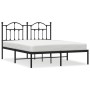 Estructura de cama con cabecero metal negro 140x190 cm de vidaXL, Camas y somieres - Ref: Foro24-353439, Precio: 103,42 €, De...