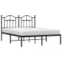 Estructura de cama con cabecero metal negro 140x190 cm de vidaXL, Camas y somieres - Ref: Foro24-353439, Precio: 103,42 €, De...