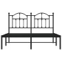 Estructura de cama con cabecero metal negro 140x190 cm de vidaXL, Camas y somieres - Ref: Foro24-353439, Precio: 103,42 €, De...