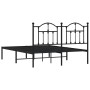 Estructura de cama con cabecero metal negro 140x190 cm de vidaXL, Camas y somieres - Ref: Foro24-353439, Precio: 103,42 €, De...