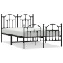 Estructura de cama con cabecero y pie metal negro 120x190 cm de vidaXL, Camas y somieres - Ref: Foro24-353454, Precio: 127,44...