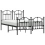 Estructura de cama con cabecero y pie metal negro 120x190 cm de vidaXL, Camas y somieres - Ref: Foro24-353454, Precio: 127,44...