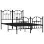 Estructura de cama con cabecero y pie metal negro 120x190 cm de vidaXL, Camas y somieres - Ref: Foro24-353454, Precio: 127,44...