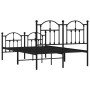 Estructura de cama con cabecero y pie metal negro 120x190 cm de vidaXL, Camas y somieres - Ref: Foro24-353454, Precio: 127,44...