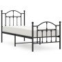 Estructura de cama con cabecero y estribo metal negro 75x190 cm de vidaXL, Camas y somieres - Ref: Foro24-353447, Precio: 86,...