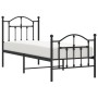 Estructura de cama con cabecero y estribo metal negro 75x190 cm de vidaXL, Camas y somieres - Ref: Foro24-353447, Precio: 86,...