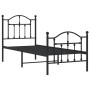Estructura de cama con cabecero y estribo metal negro 75x190 cm de vidaXL, Camas y somieres - Ref: Foro24-353447, Precio: 86,...