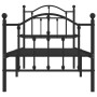 Estructura de cama con cabecero y estribo metal negro 75x190 cm de vidaXL, Camas y somieres - Ref: Foro24-353447, Precio: 86,...