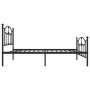 Estructura de cama con cabecero y estribo metal negro 75x190 cm de vidaXL, Camas y somieres - Ref: Foro24-353447, Precio: 86,...