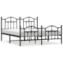 Estructura de cama cabecero y estribo metal negro 183x213cm de vidaXL, Camas y somieres - Ref: Foro24-353462, Precio: 135,80 ...