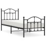 Estructura de cama con cabecero y estribo metal negro 90x190 cm de vidaXL, Camas y somieres - Ref: Foro24-353449, Precio: 85,...