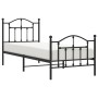 Estructura de cama con cabecero y estribo metal negro 90x190 cm de vidaXL, Camas y somieres - Ref: Foro24-353449, Precio: 85,...