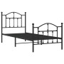 Estructura de cama con cabecero y estribo metal negro 90x190 cm de vidaXL, Camas y somieres - Ref: Foro24-353449, Precio: 85,...