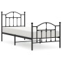 Estructura de cama con cabecero y estribo metal negro 90x200 cm de vidaXL, Camas y somieres - Ref: Foro24-353450, Precio: 104...
