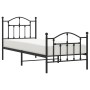 Estructura de cama con cabecero y estribo metal negro 90x200 cm de vidaXL, Camas y somieres - Ref: Foro24-353450, Precio: 104...