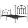 Estructura de cama con cabecero y estribo metal negro 90x200 cm de vidaXL, Camas y somieres - Ref: Foro24-353450, Precio: 104...