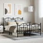 Estructura de cama cabecero y estribo metal negro 140x190 cm de vidaXL, Camas y somieres - Ref: Foro24-353457, Precio: 123,04...