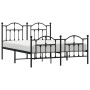 Estructura de cama cabecero y estribo metal negro 140x190 cm de vidaXL, Camas y somieres - Ref: Foro24-353457, Precio: 123,04...
