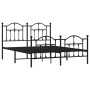 Estructura de cama cabecero y estribo metal negro 140x190 cm de vidaXL, Camas y somieres - Ref: Foro24-353457, Precio: 123,04...
