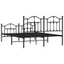 Estructura de cama cabecero y estribo metal negro 140x190 cm de vidaXL, Camas y somieres - Ref: Foro24-353457, Precio: 123,04...