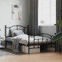 Estructura de cama con cabecero y estribo metal negro 107x203cm de vidaXL, Camas y somieres - Ref: Foro24-353453, Precio: 103...