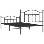 Estructura de cama con cabecero y estribo metal negro 107x203cm de vidaXL, Camas y somieres - Ref: Foro24-353453, Precio: 103...