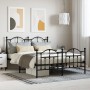 Estructura de cama cabecero y estribo metal negro 140x200 cm de vidaXL, Camas y somieres - Ref: Foro24-353458, Precio: 143,11...