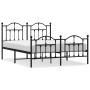 Estructura de cama cabecero y estribo metal negro 140x200 cm de vidaXL, Camas y somieres - Ref: Foro24-353458, Precio: 143,11...