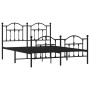 Estructura de cama cabecero y estribo metal negro 140x200 cm de vidaXL, Camas y somieres - Ref: Foro24-353458, Precio: 143,11...