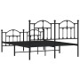 Estructura de cama cabecero y estribo metal negro 140x200 cm de vidaXL, Camas y somieres - Ref: Foro24-353458, Precio: 143,11...