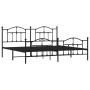 Estructura de cama cabecero y estribo metal negro 200x200 cm de vidaXL, Camas y somieres - Ref: Foro24-353464, Precio: 151,07...