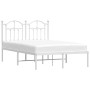 Estructura de cama de metal con cabecero blanca 120x190 cm de vidaXL, Camas y somieres - Ref: Foro24-353485, Precio: 94,85 €,...