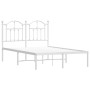 Estructura de cama de metal con cabecero blanca 120x190 cm de vidaXL, Camas y somieres - Ref: Foro24-353485, Precio: 94,85 €,...