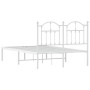 Estructura de cama de metal con cabecero blanca 120x190 cm de vidaXL, Camas y somieres - Ref: Foro24-353485, Precio: 94,85 €,...