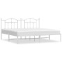 Estructura de cama de metal con cabecero blanco 193x203 cm de vidaXL, Camas y somieres - Ref: Foro24-353494, Precio: 109,84 €...