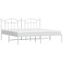 Estructura de cama de metal con cabecero blanco 193x203 cm de vidaXL, Camas y somieres - Ref: Foro24-353494, Precio: 109,84 €...
