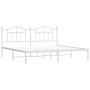 Estructura de cama de metal con cabecero blanco 193x203 cm de vidaXL, Camas y somieres - Ref: Foro24-353494, Precio: 109,84 €...