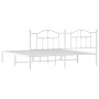 Estructura de cama de metal con cabecero blanco 193x203 cm de vidaXL, Camas y somieres - Ref: Foro24-353494, Precio: 109,84 €...