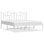 Estructura de cama de metal con cabecero blanco 183x213 cm de vidaXL, Camas y somieres - Ref: Foro24-353493, Precio: 108,68 €...