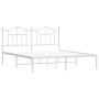Estructura de cama de metal con cabecero blanco 183x213 cm de vidaXL, Camas y somieres - Ref: Foro24-353493, Precio: 108,68 €...