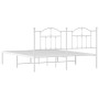 Estructura de cama de metal con cabecero blanco 183x213 cm de vidaXL, Camas y somieres - Ref: Foro24-353493, Precio: 108,68 €...