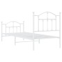Estructura cama metal con cabecero y pie cama blanca 90x190 cm de vidaXL, Camas y somieres - Ref: Foro24-353498, Precio: 92,3...