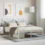 Metal bed frame with white headboard 140x190 cm by vidaXL, Beds and slatted bases - Ref: Foro24-353488, Price: 115,74 €, Disc...