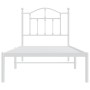 Estructura de cama de metal con cabecero blanco 90x200 cm de vidaXL, Camas y somieres - Ref: Foro24-353481, Precio: 76,06 €, ...