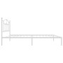 Estructura de cama de metal con cabecero blanco 90x200 cm de vidaXL, Camas y somieres - Ref: Foro24-353481, Precio: 76,06 €, ...