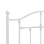 Estructura de cama de metal con cabecero blanco 107x203 cm de vidaXL, Camas y somieres - Ref: Foro24-353484, Precio: 82,22 €,...